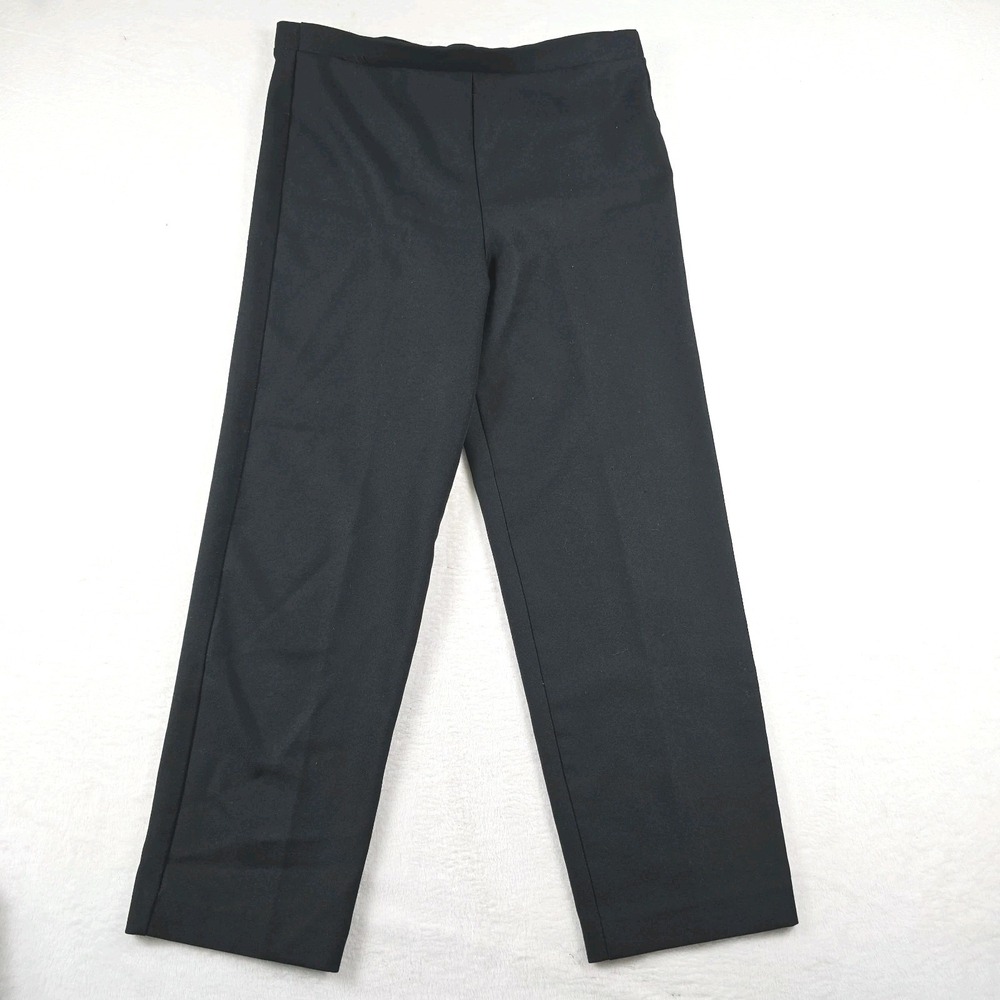 Devon Kenny Vintage Black High Rise Straight Leg Pull On Pants Sz 14 USA Made